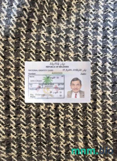 Malediwy karta ID fotowygląd szablon PSD